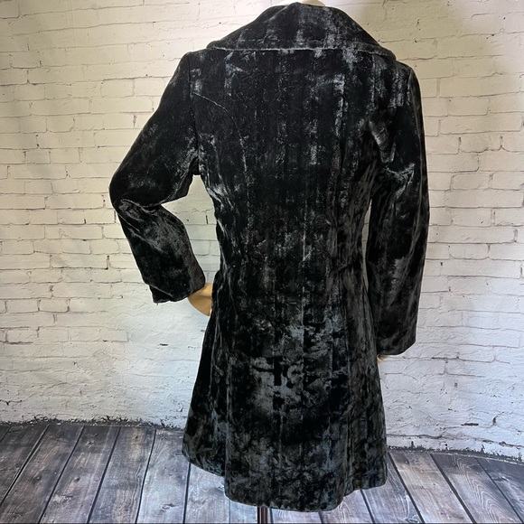 Antique Vintage Edwardian Victorian Black Velvet Opera Swing Coat Jacket - Picture 4 of 12